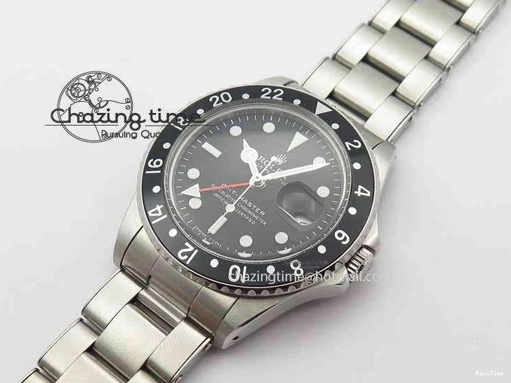 MiroTime 0114 RelaxedFit GMT-Master Vintage 1675 SS BP Best Edition Black Bezel White Markers A 3750
